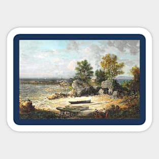 Oystermans Hut (1863) by George Loring Brown Sticker